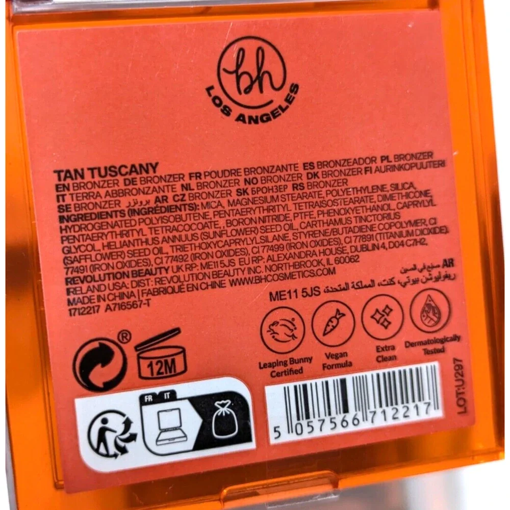 bh Matte Bronzer Full Heat Pressed Powder Compact in Tan Tuscany, 0.22 Oz